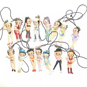 Betty Boop Cell Phone 3D Charms, Purse Adornments, Set Of 15